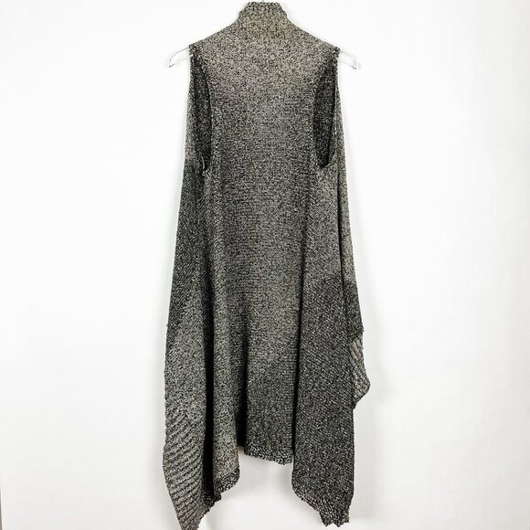 Alice + Olivia Sweater Vest Women's M Black Grey Marled Nessa Long Mixed Knit - Picture 13 of 15
